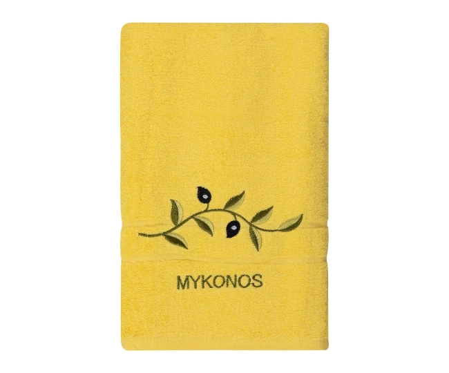 Πετσέτα Προσώπου (50cm x 100cm) Κίτρινο με Κλαδί ΜΥΚΟΝΟΣ